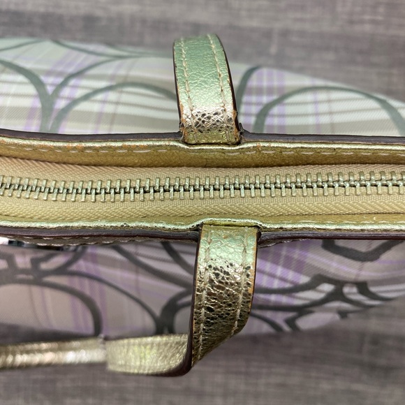 🩶 COACH Signature Tartan Plaid Shoulder Bag - Picture 10 of 16